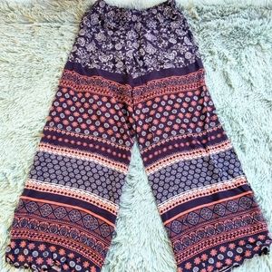 LOFT - Floral Wide Leg Trousers- Size: XXS